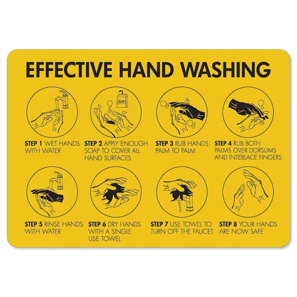 Public Safety, Effective Hand Washing, 24in X 36in Peel And Stick Wall Graphic, OS-NS-RD-2436-25593